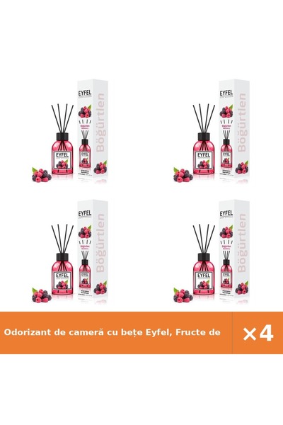 Eyfel Odorizant de cameră cu bețe Eyfel, Fructe de pădure, set 4 buc