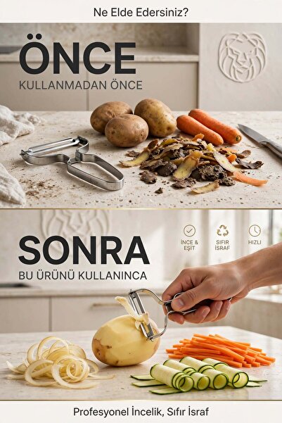 Transformacion Geniş 9 Cm Ağız Sebze Meyve Soyacak 18/10 304 Paslanmaz Çelik Profesyonel Jülyen Patates Kabuk Soyucu Dilimleyici 723674