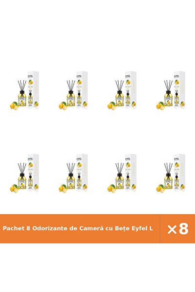 Eyfel Pachet 8 Odorizante de Cameră cu Bețe Lămâie 120 ml