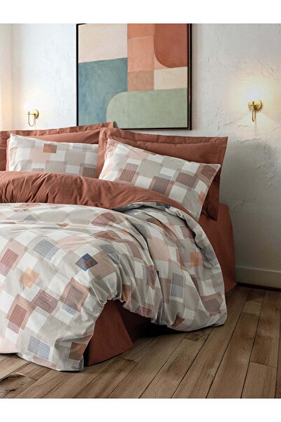 Cotton Box Lenjerie de pat pentru 2 persoane Sable Cinnamon