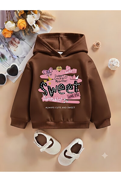 New Shine سويت شيرت بناتي مطبوع بتصميم حلو