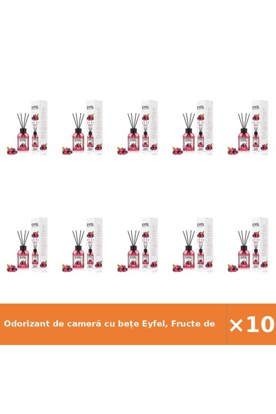 Eyfel Odorizant de cameră cu bețe Eyfel, Fructe de pădure, set 10 buc