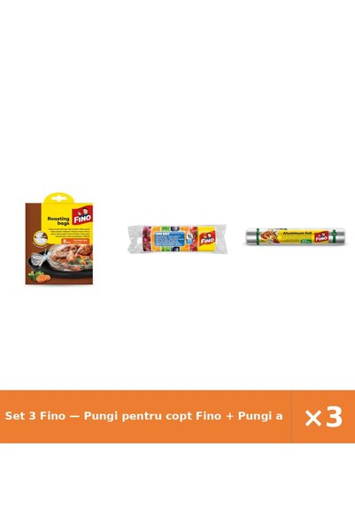 Fino Set 3 — Pungi pentru copt + Pungi alimentare 1l + Folie alimentara din a...