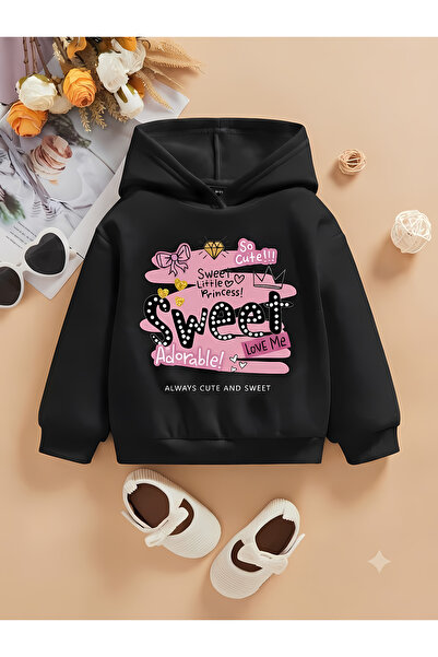New Shine سويت شيرت بناتي مطبوع بتصميم حلو