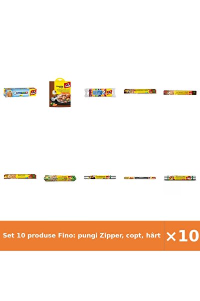 Fino Set 10 produse Fino: pungi Zipper, copt, hârtie copt și folie aluminiu