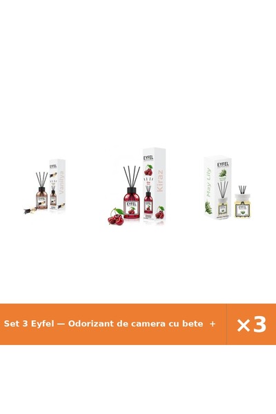 Eyfel Set 3 — Odorizant de camera cu bete + Odorizant de camera cu bete + Odo...