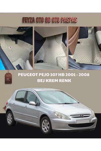 FEYZA OTO PEUGEOT PEJO 307 HB SERİSİ 2001 - 2008 ARASI 8D PREMİUM KAYMAZ TABA...