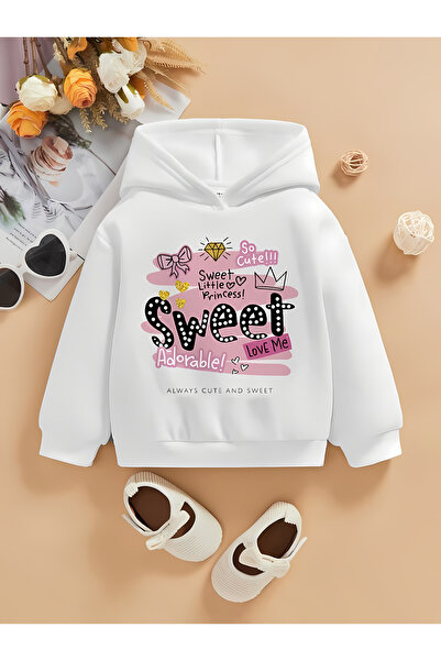 New Shine سويت شيرت بناتي مطبوع بتصميم حلو