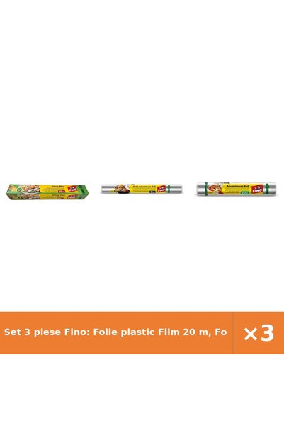 Fino Set 3 piese Fino: Folie plastic Film 20 m, Folie aluminiu grătar 8 m, Fo...