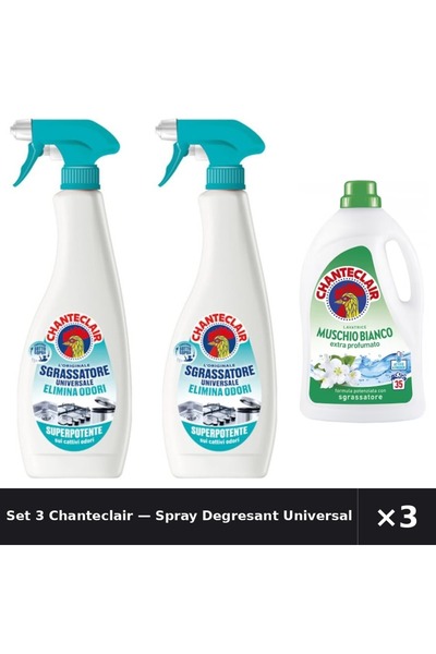Chanteclair Set 3 — Spray Degresant Universal An + Detergent lichid de rufe cu