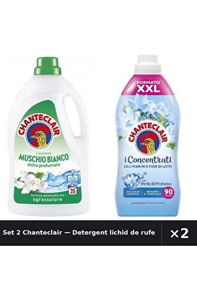 Chanteclair Set 2 — Detergent lichid de rufe cu + Balsam de rufe Saruri Marine