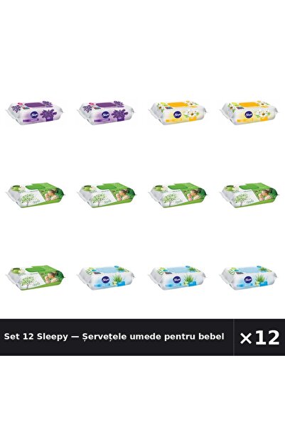 Sleepy Set 12 — Șervețele umede pentru bebel + Șervețele umede pentru bebel +...