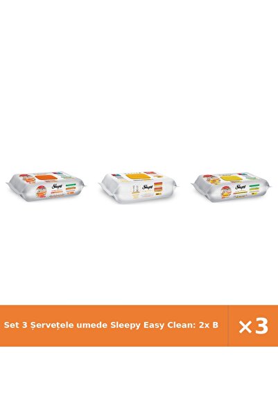 Sleepy Set 3 Șervețele umede Easy Clean: 2x Bucătărie + Herbal Soap