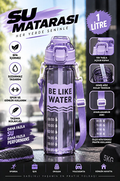 MGEStore Sports Water Bottle 1 Liter Large Size Water Bottle with Strap, Leak...