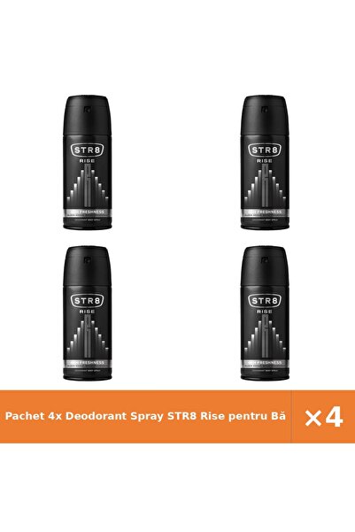 str8 Pachet 4x Deodorant Spray Rise pentru Bărbați, 150 ml, Protecție Îndelun...