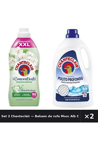 Chanteclair Set 2 — Balsam de rufe Mosc Alb Chan + Detergent lichid de rufe cur