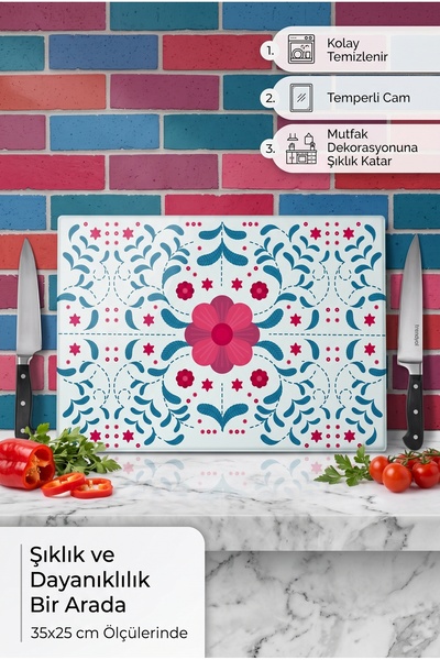 wudie High Quality Non-Slip Glass Cutting Board with Wooden Look, Stain and O...