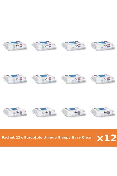 Sleepy Pachet 12x Șervețele Umede Easy Clean Clean Bleach Ad