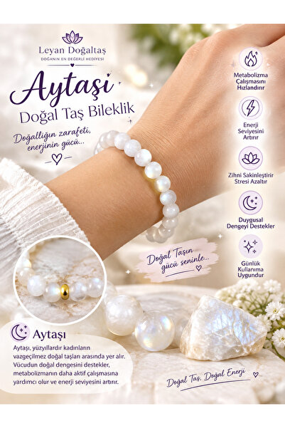 Leyandoğaltaş Natural Stone Moonstone Bracelet - Stress Reducing Natural Stone