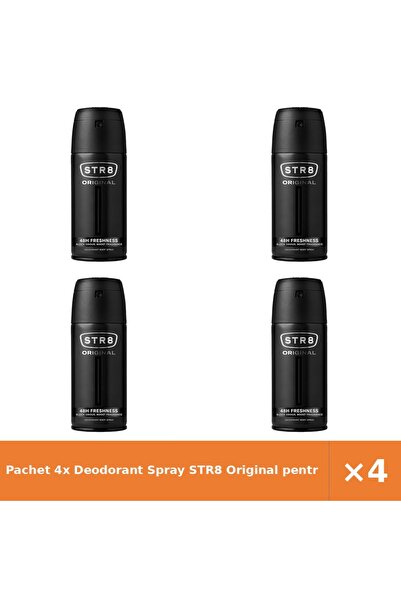 str8 Pachet 4x Deodorant Spray Original pentru Bărbați, 150 ml, Protecție Înd...