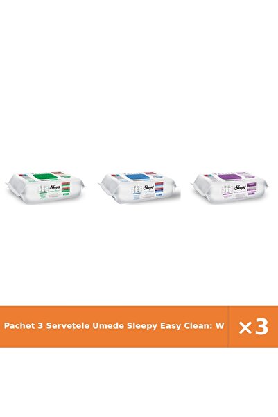 Sleepy Pachet 3 Șervețele Umede Easy Clean: Săpun Alb, Înălbitor, Grădină cu ...
