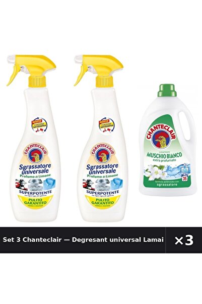 Chanteclair Set 3 — Degresant universal Lamaie C + Detergent lichid de rufe cu