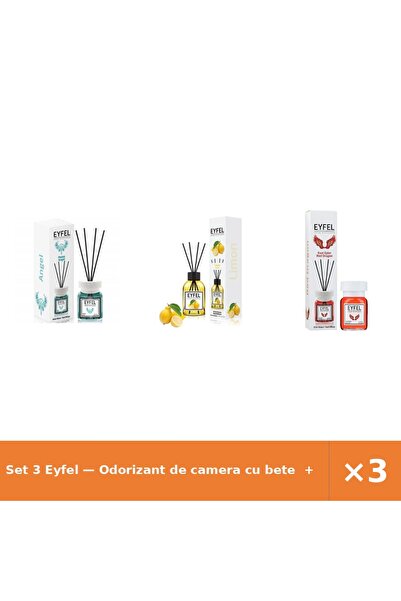 Eyfel Set 3 — Odorizant de camera cu bete + Odorizant de camera cu bete + Odo...