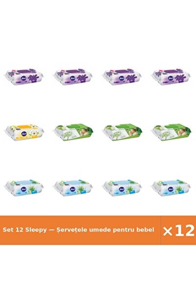 Sleepy Set 12 — Șervețele umede pentru bebel + Șervețele umede pentru bebel +...