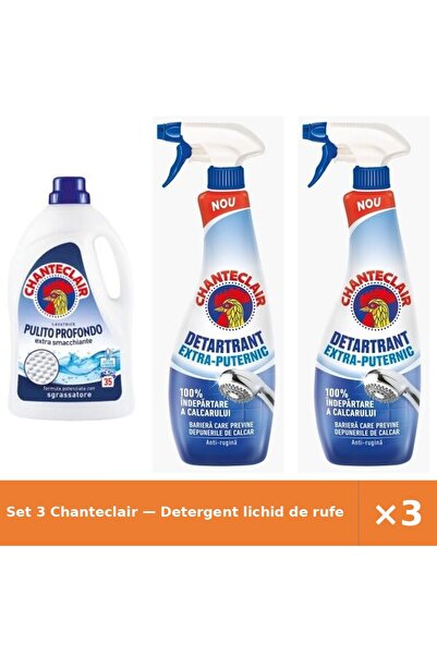 Chanteclair Set 3 — Detergent lichid de rufe cur + Detartrant extra-puternic Ch
