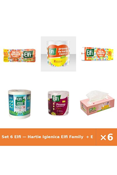 Elfi Set 6 — Hartie Igienica Family + Prosop Family 2St/220Fo + Hartie Igieni...