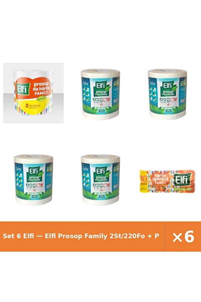 Elfi Set 6 — Prosop Family 2St/220Fo + Prosop de bucatarie + Hartie Igienica ...