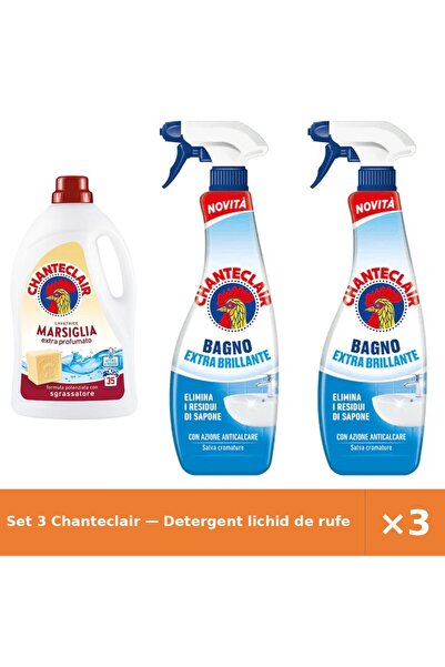 Chanteclair Set 3 — Detergent lichid de rufe Mar + Degresant anticalcar extra s
