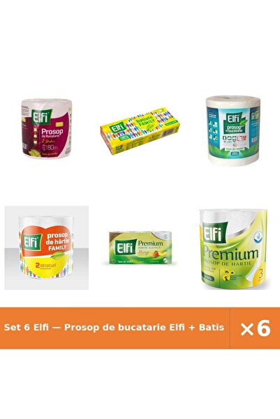 Elfi Set 6 — Prosop de bucatarie + Batiste nazale + Prosop de bucatarie