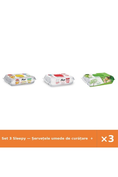 Sleepy Set 3 — Șervețele umede de curățare + Șervețele umede Easy + Șervețele...