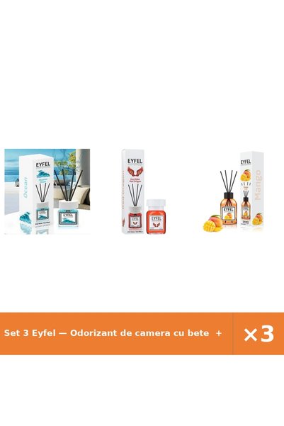 Eyfel Set 3 — Odorizant de camera cu bete + Odorizant de camera cu bete + Odo...