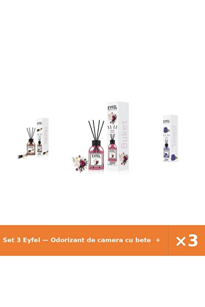 Eyfel Set 3 — Odorizant de camera cu bete + Odorizant de camera cu bete + Odo...