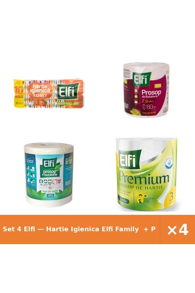 Elfi Set 4 — Hartie Igienica Family + Prosop de bucatarie + Prosop de bucatarie