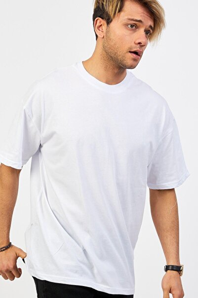 donamod Unisex Stylish Comfortable Oversize Cotton Crew Neck T-Shirt with Spe...