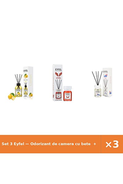 Eyfel Set 3 — Odorizant de camera cu bete + Odorizant de camera cu bete + Odo...