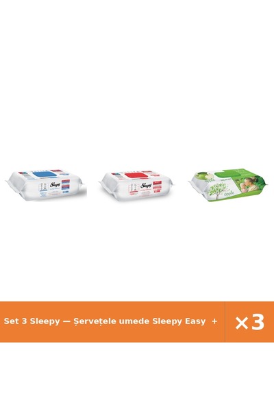 Sleepy Set 3 — Șervețele umede Easy + Șervețele umede Easy + Șervețele umede ...