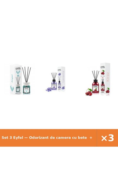 Eyfel Set 3 — Odorizant de camera cu bete + Odorizant de camera cu bete + Odo...