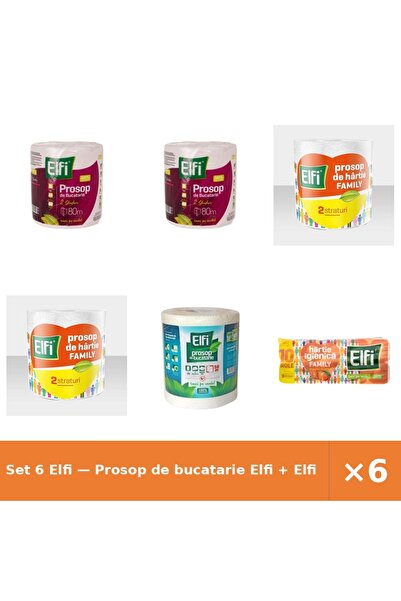 Elfi Set 6 — Prosop de bucatarie + Prosop Family 2St/220Fo + Prosop de bucatarie