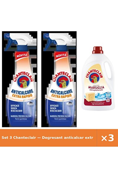 Chanteclair Set 3 — Degresant anticalcar extra r + Detergent lichid de rufe Mar