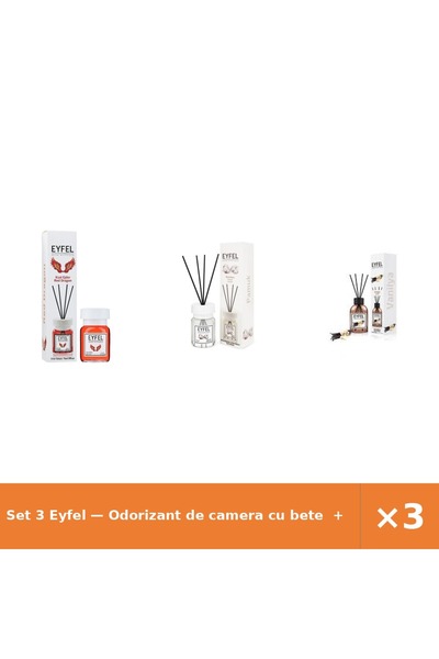 Eyfel Set 3 — Odorizant de camera cu bete + Odorizant de camera cu bete + Odo...