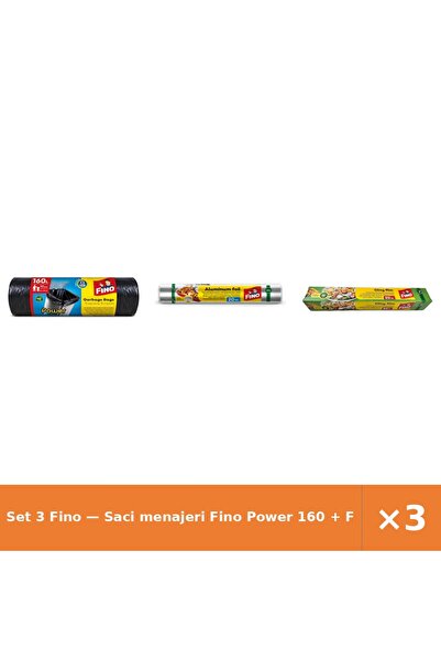 Fino Set 3 — Saci menajeri Power 160 + Folie alimentara din alumini + Folie p...
