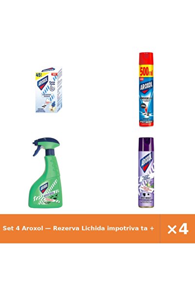 Aroxol Set 4 — Rezerva Lichida impotriva ta + Spray insecticid universal A + ...