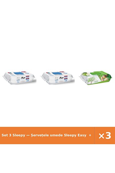 Sleepy Set 3 — Șervețele umede Easy + Șervețele umede pentru bebel