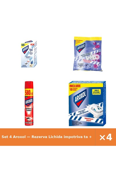 Aroxol Set 4 — Rezerva Lichida impotriva ta + Pastile antimolii si antiaca + ...