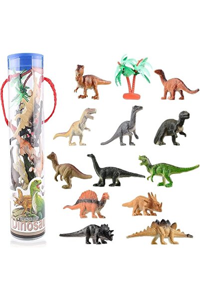 JOYZZZ Dinosaurs Play, 12 Piece Realistic Dinosaur Toy Set with Storage Bucke...