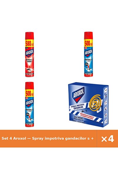 Aroxol Set 4 — Spray impotriva gandacilor s + Spray insecticid universal A + ...